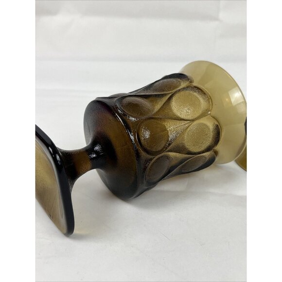 Set 2 70s Mod Noritake Spotlight Brown Amber Iced Tea Goblet Glasses 6 1/2" VTG - Picture 4 of 6